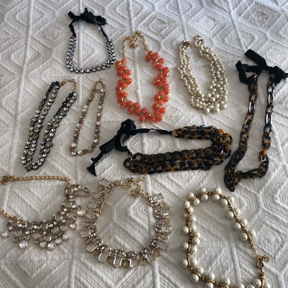 J crew bundle necklaces